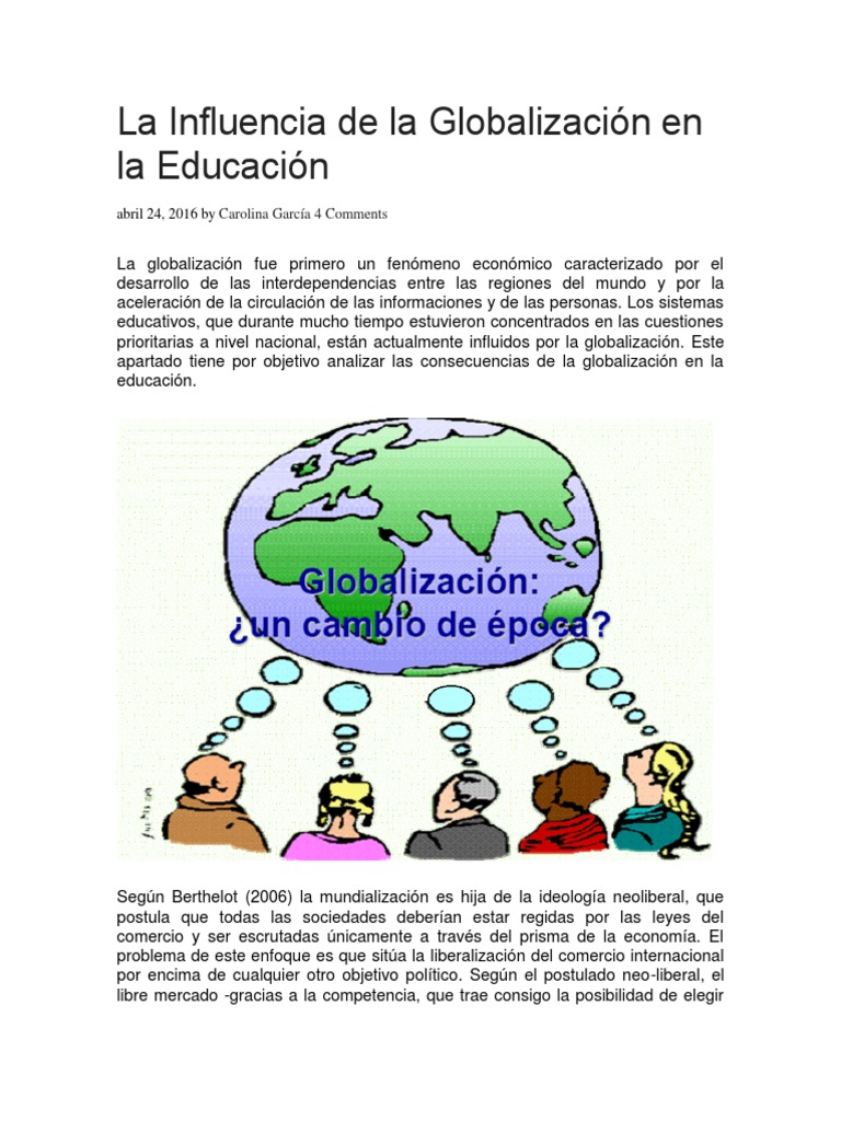 Impacto de la Globalización en Educación | PDF | Globalización ...