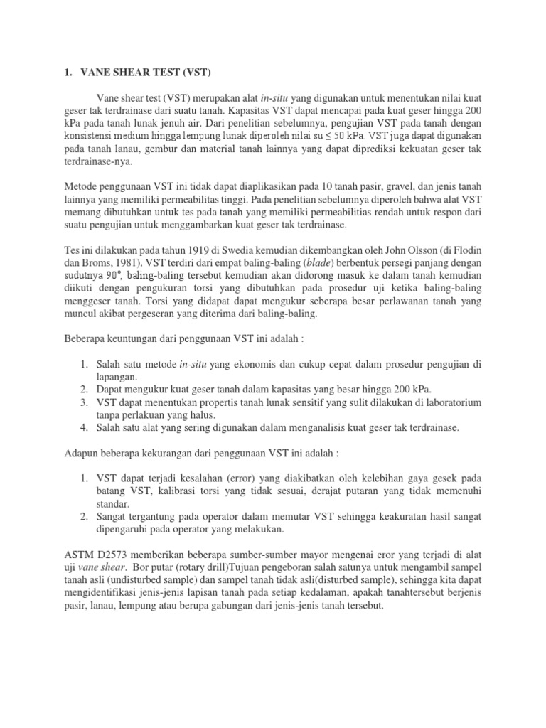 Vane Shear Test for Soil Analysis | PDF