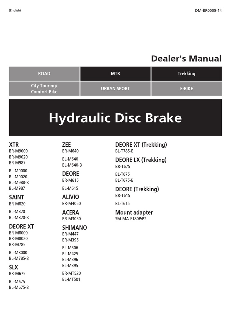 shimano brake manual