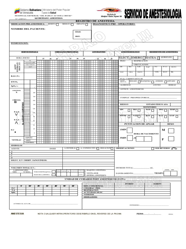 Hoja de Anestesia PDF
