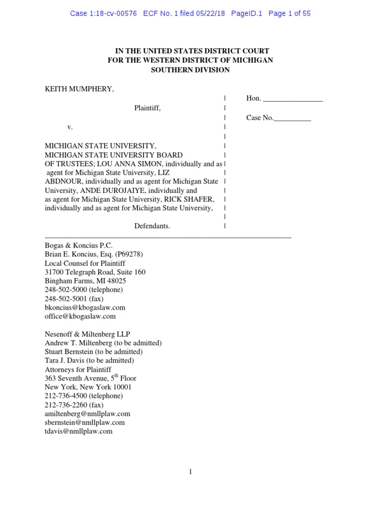 Michigan Ignored Conclusive Evidence Of >> Keith Mumphery Vs Michigan State University Title Ix Burden Of Michigan Ignored Conclusive Evidence Of >> Keith Mumphery Vs Michigan State University Title Ix Burden Of