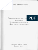 MERLEAU-PONTY Maurice Elogio de La Filosofía