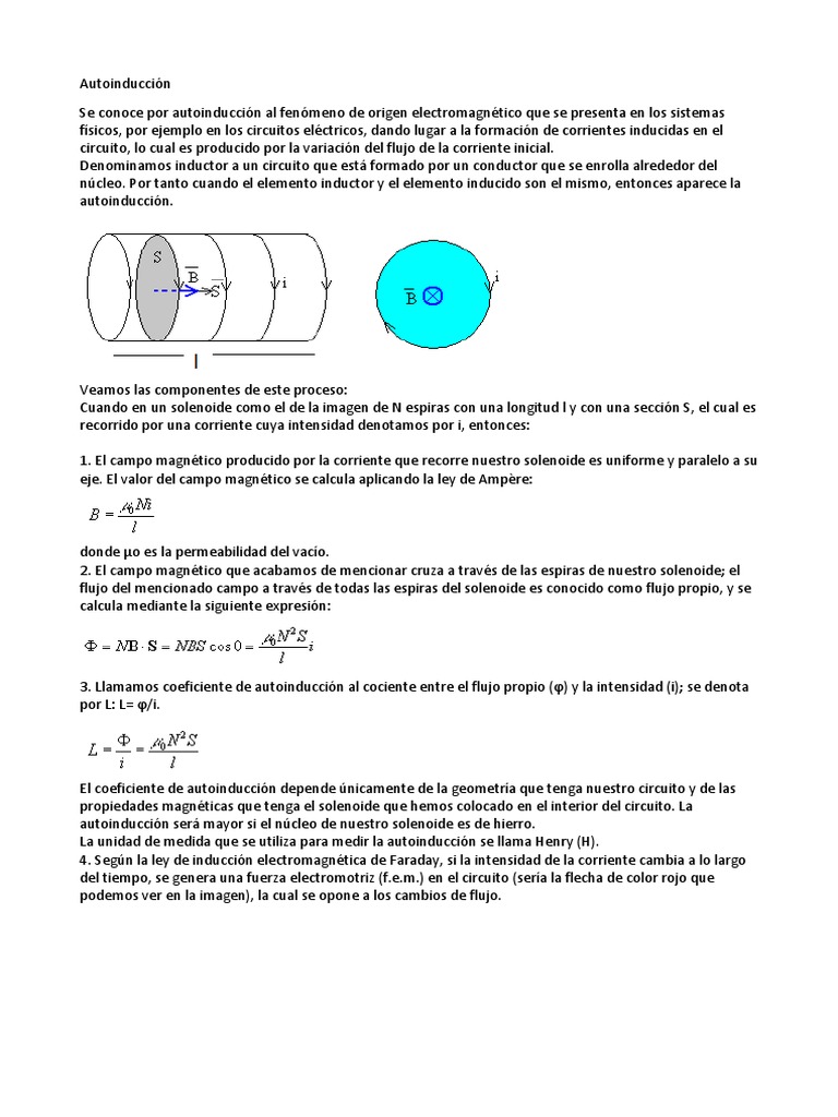 Autoinducción en Circuitos Eléctricos | PDF | Inductor | Inductancia
