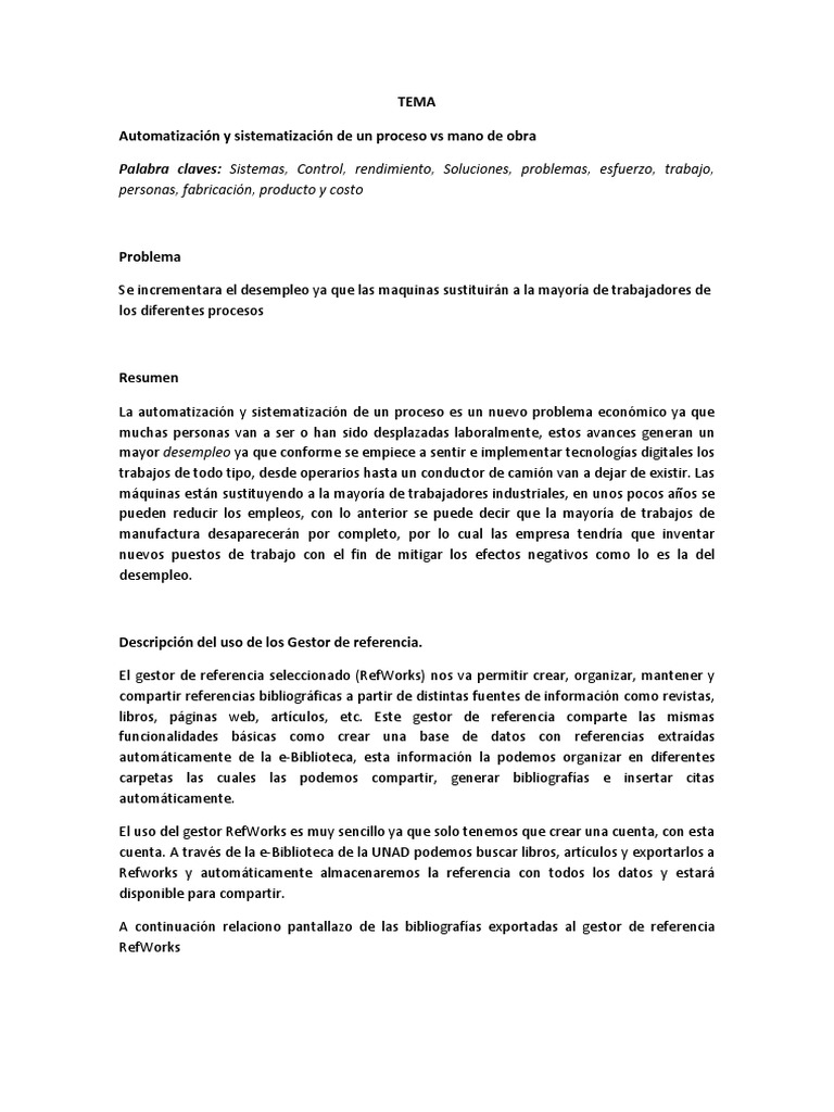 Automatization and Systematization of a Process vs Manual Labor The