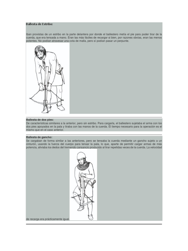 Tipos de Ballestas y Mecanismos de Carga | PDF | Arsenal | Agitación, image size:768x1024