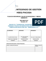 Plan de Seguridad, Salud Ocupacional y Medio Ambiente