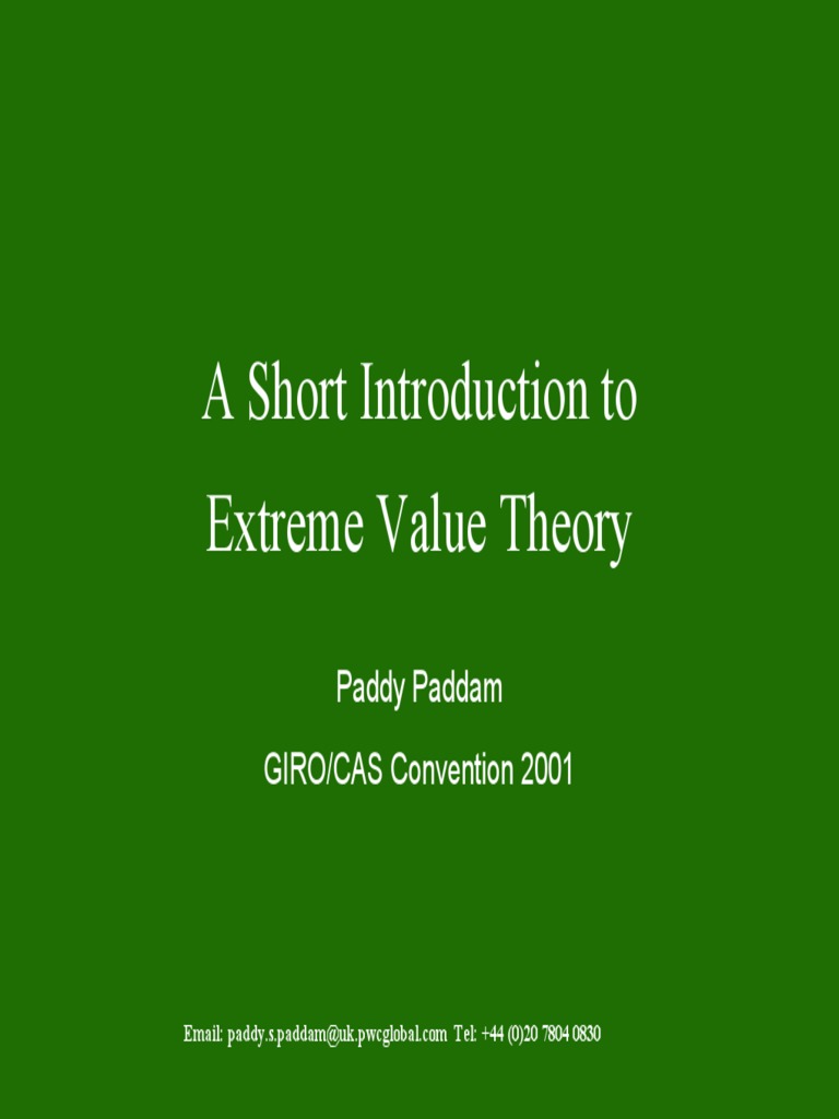 Understanding Extreme Value Theory in Insurance | PDF | Statistical ...
