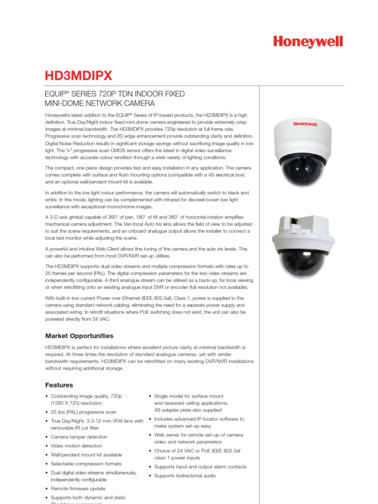 Honeywell Hd3mdipx Ds Uk PDF Digital Video Video