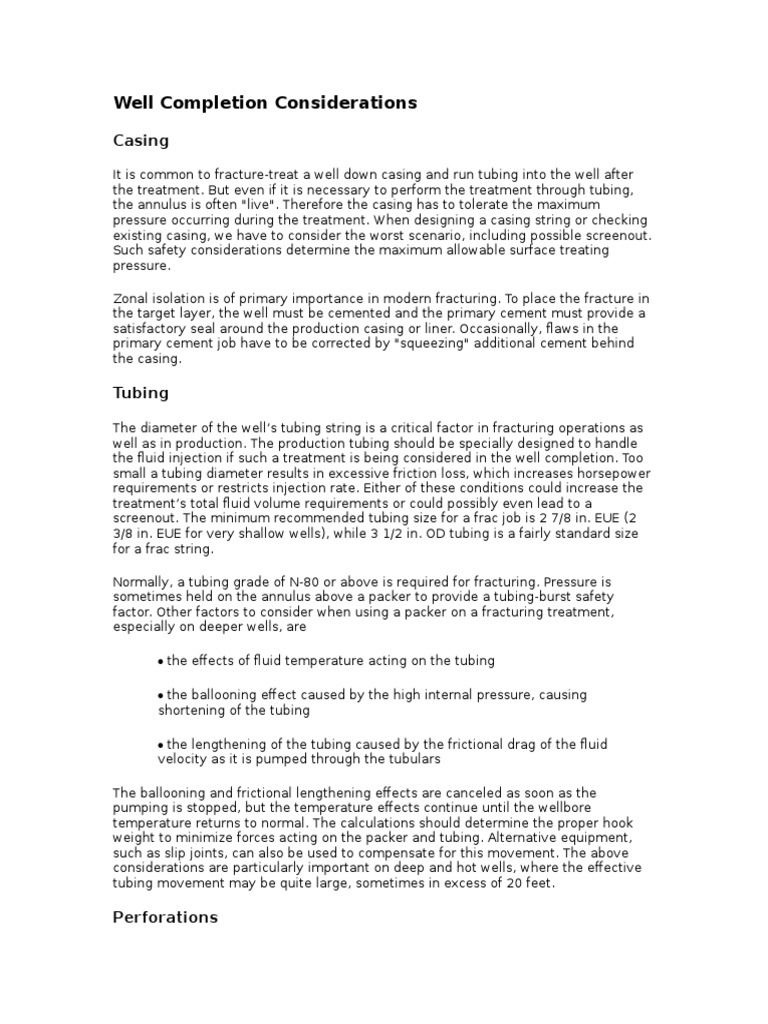 Well Completion and Fracturing Design | PDF | Hydraulic Fracturing ...