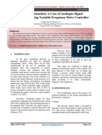 Process Automation: A Case of Analogue Signal Conditioning Using Variable Frequency Drive Controller