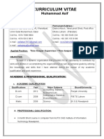 Curriculum Vitae: Muhammad Asif