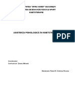 Studiu de Caz. Asistenţă Psihologică in Kinetoterapie. Master Anul I. 