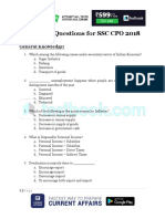 Expected Questions For SSC CPO 2018