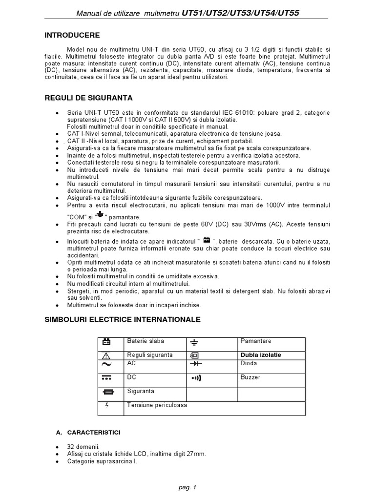 Manual Multimetru | PDF