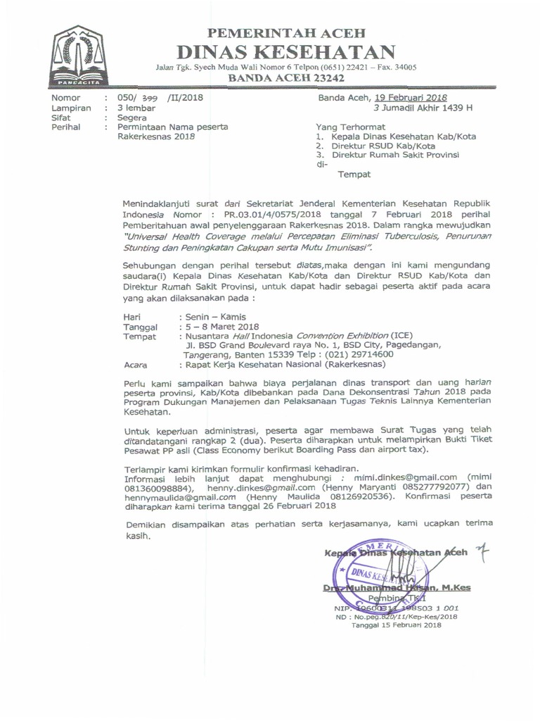 Undangan Rakerkesnas 2018 | PDF