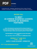 11th June Networking Invitation Chinese Business Leaders