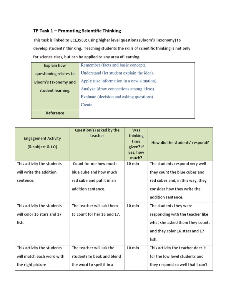 Task 1 | PDF | Question | Teachers