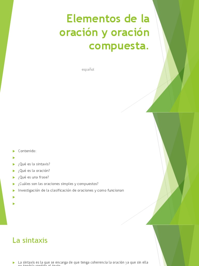 Elementos de la oración compuesta | PDF | Oración (Lingüística) | Reglas