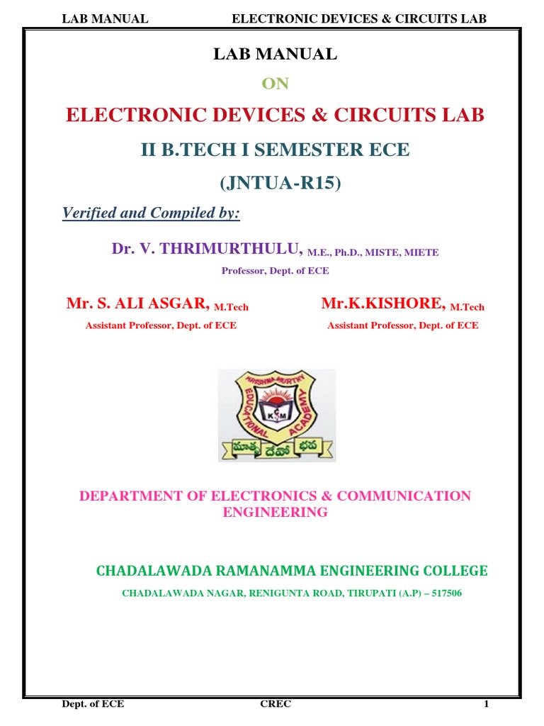 EDC Lab Manual | PDF | Rectifier | Field Effect Transistor