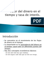 Valor Dinero Tiempo y Tasa de Interes