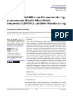 Simulation of Solidification Parameters During ZR Based Bulk Metallic Glass Matrix Composite'S (BMGMCS) Additive Manufacturing