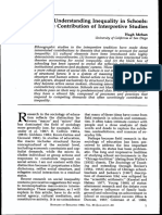 Understanding Inequality in Schools From Interpretative Perspective