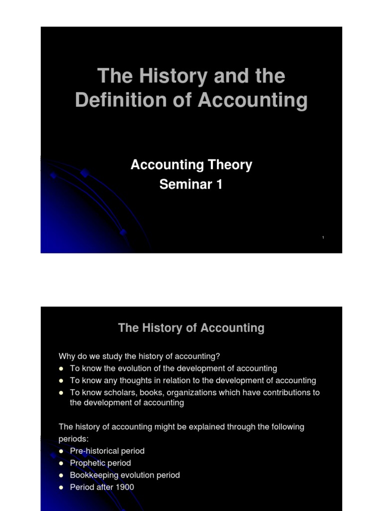 History and Definition of Accounting | PDF | Debits And Credits | Economies