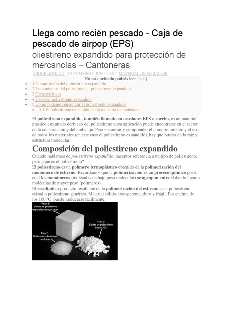 Propiedades y Características del Poliestireno Expandido (EPS)