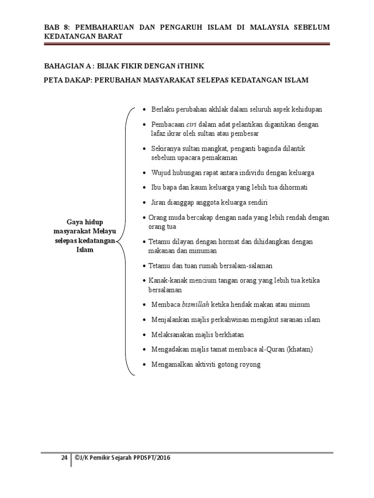Ting 4 Bab 8 Pembaharuan Dan Pengaruh Islam Di Malaysia Sebelum Kedatangan Barat Pdf