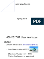 User Interfaces: Spring 2018