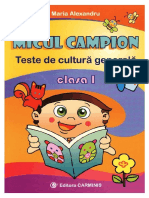 Micul - Campion Teste - De.cultura - Generala Clasa.1 Ed - Carminis TEKKEN