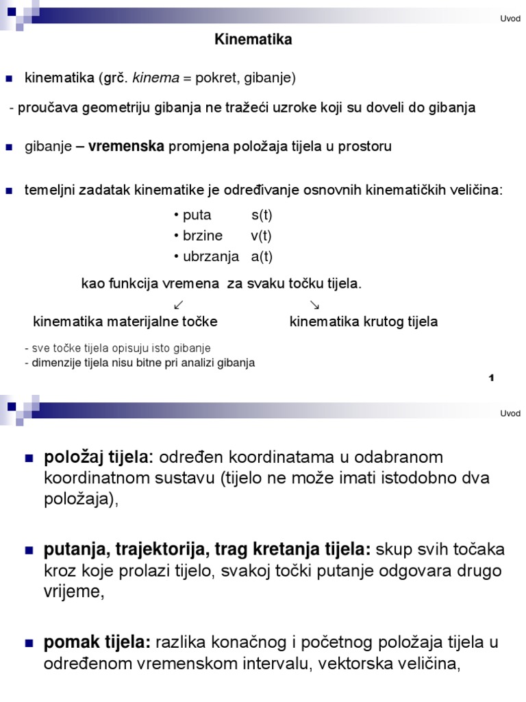 Kinematika Zagreb: Osnove i Analiza | PDF