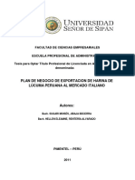 PLAN DE NEGOCIO DE EXPORTACIÓN DE HARINA DE LÚCUMA PERUANA AL MERCADO ITALIANO