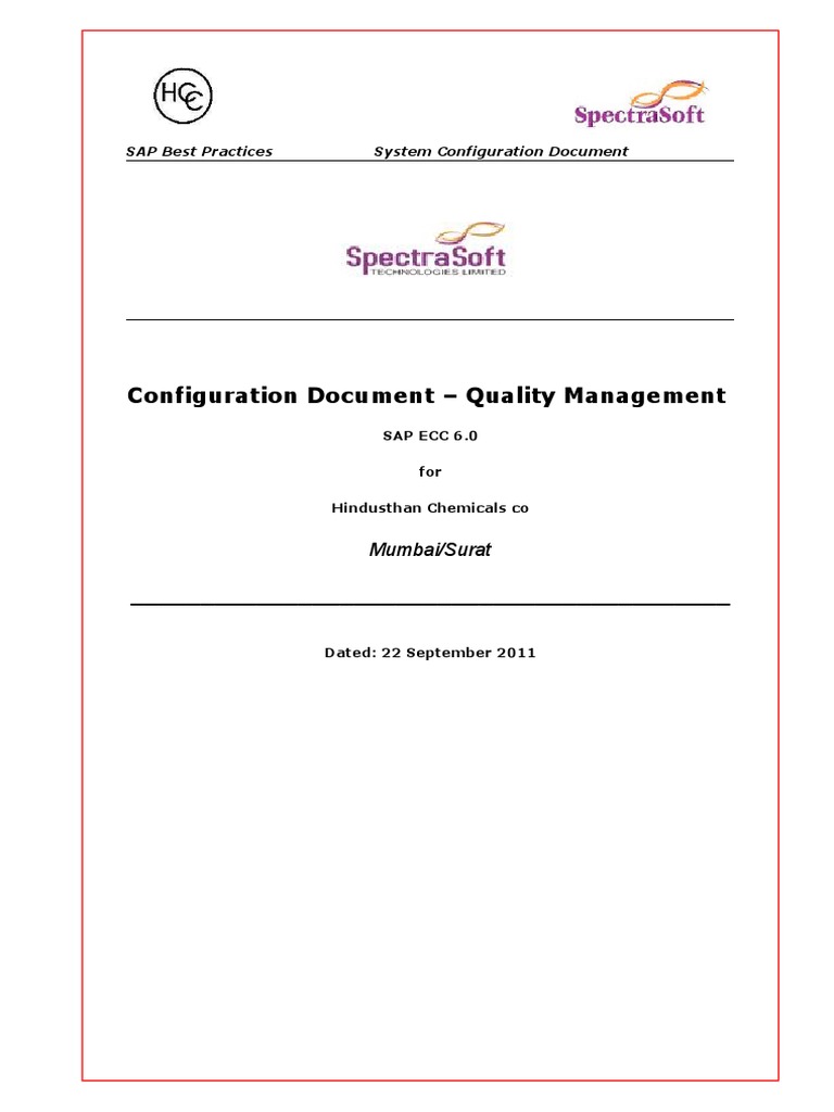 SAP QM Configuration Guide for ECC 6.0 | PDF | Quality Management ...
