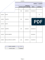 Empresa "La Electrica C.A" Fecha Descripción Entradas Salidas Cantidadcosto Unitario Total Cantidad