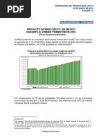 Producto Interno Bruto de México durante el Primer Trimestre de 2018