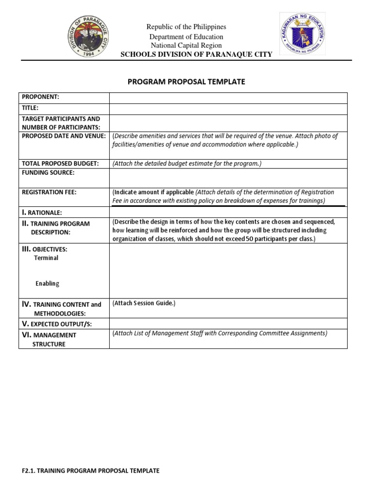 Training Program Proposal Template | PDF | Budget | Business