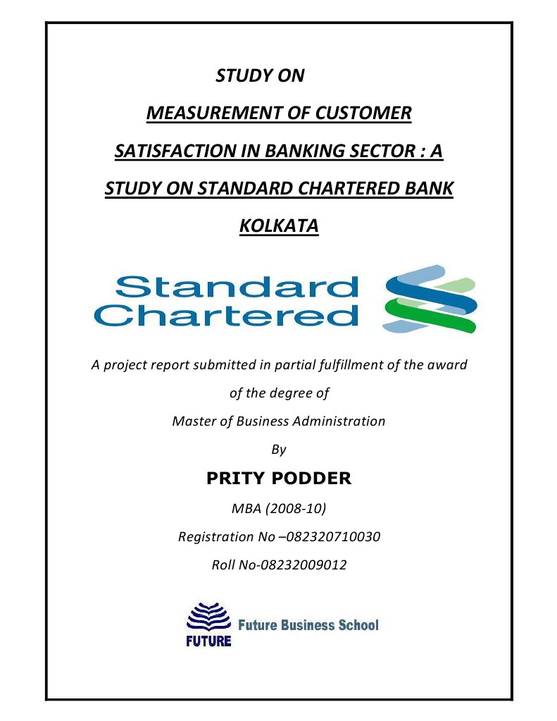 Measurement of Customer Satisfaction in Banking Sector A Study On
