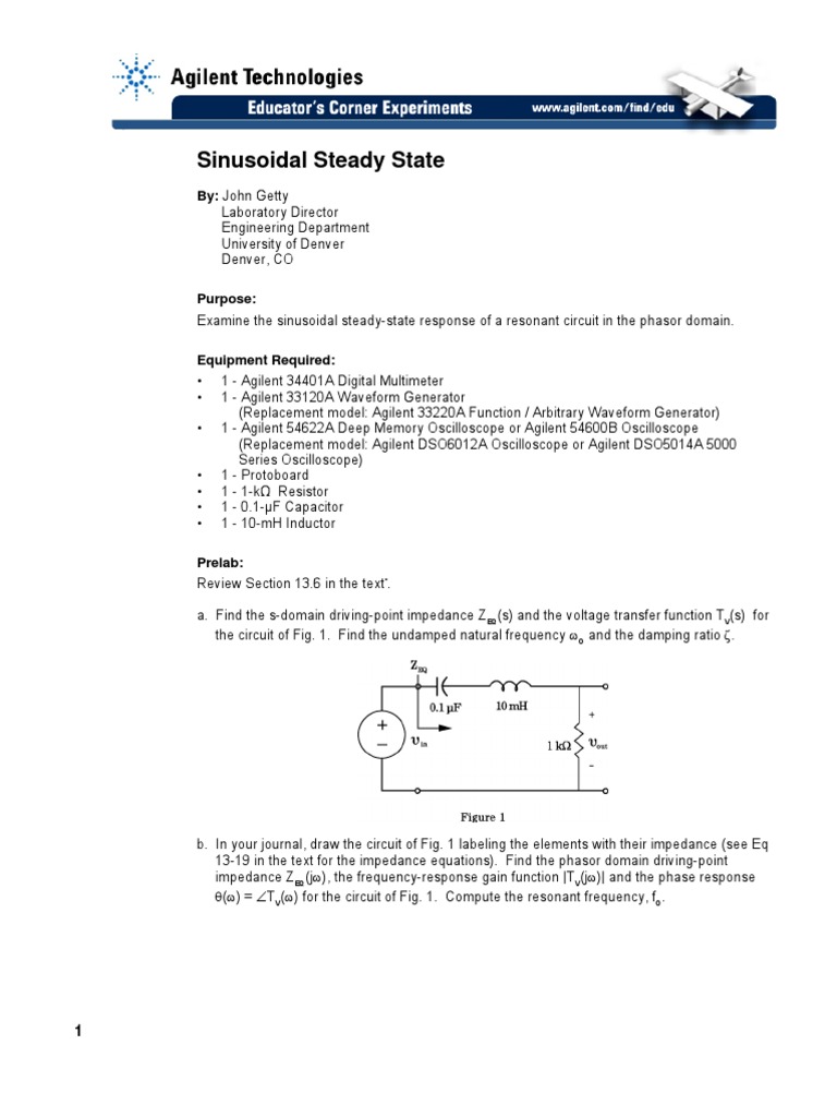 Sinusoidal Steady-State Circuit Analysis | PDF | Electrical Impedance ...