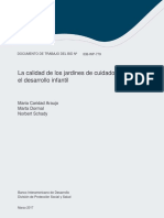 La Calidad de Los Jardines de Cuidado Infantil y El Desarrollo Infantil