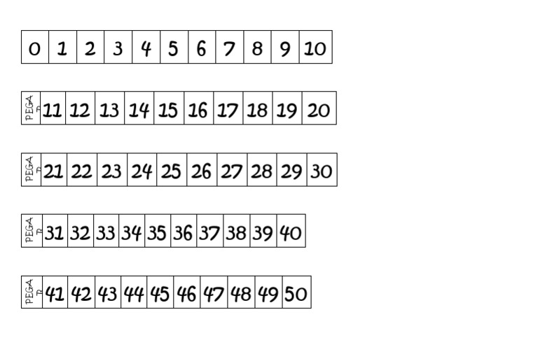 Recta Numerica Del 0 Al 50