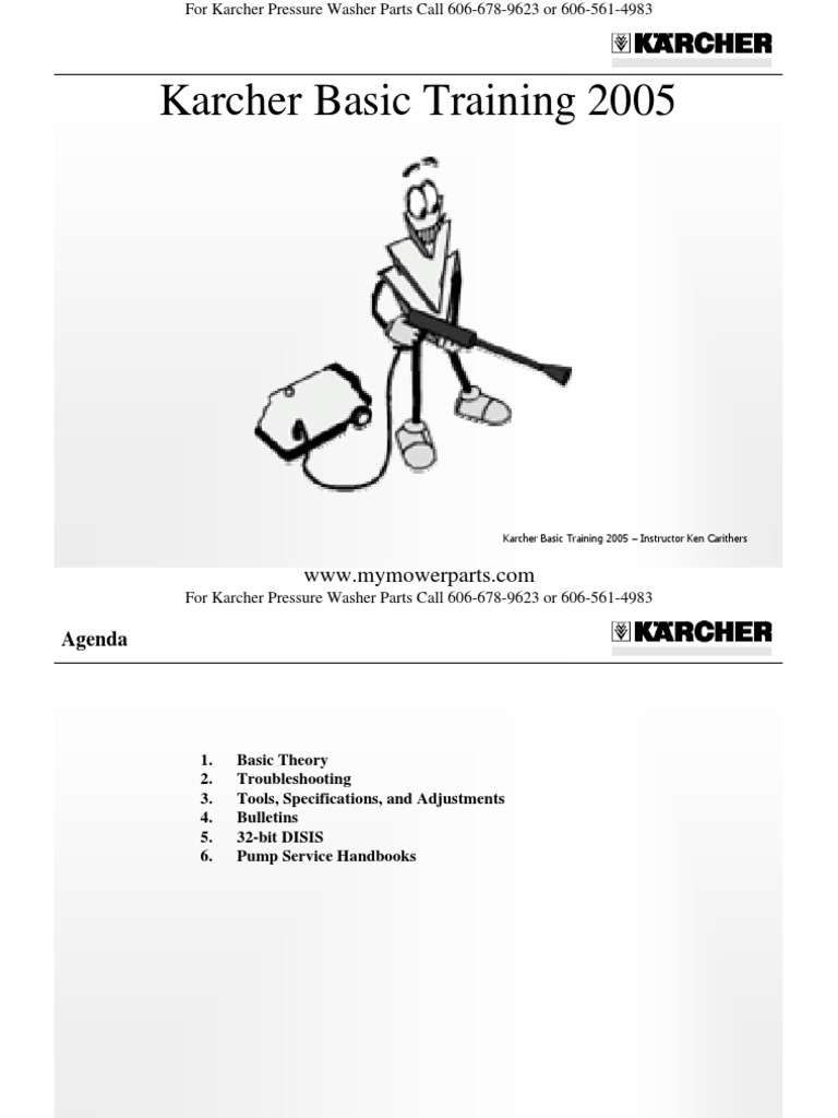 Karcher Pressure Washer Basic Troubleshooting Training 2005 | PDF