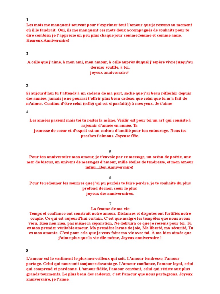 Anniversaire Amour