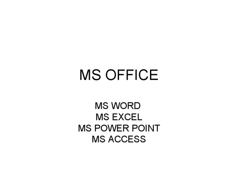 Overview of MS Office Applications | PDF