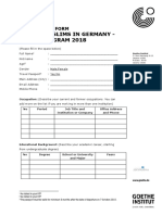Life of Muslims in Germany - Study Program 2018: Application Form