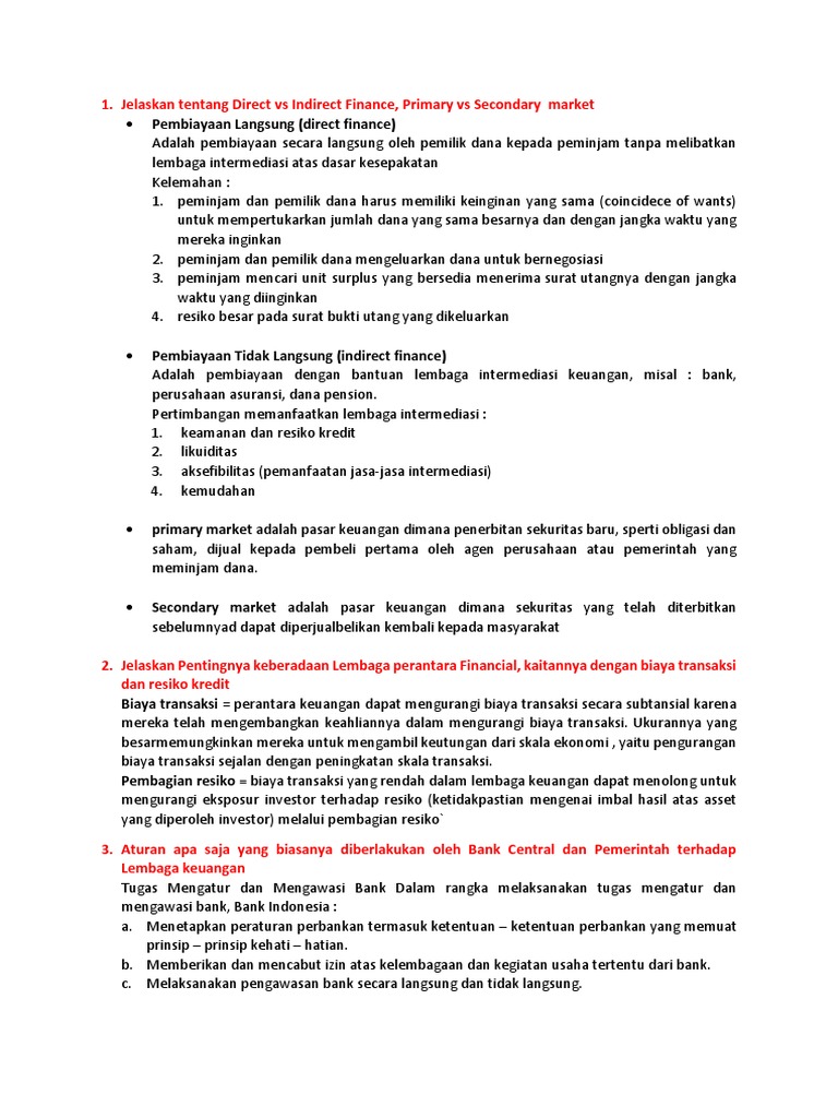 Jelaskan Tentang Direct Vs Indirect Finance