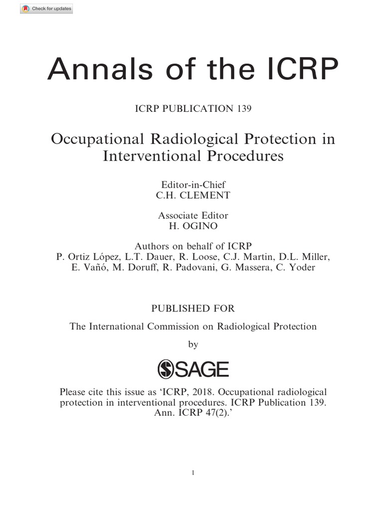 ICRP Publication 139 Occupational Radiological Protection Radiation