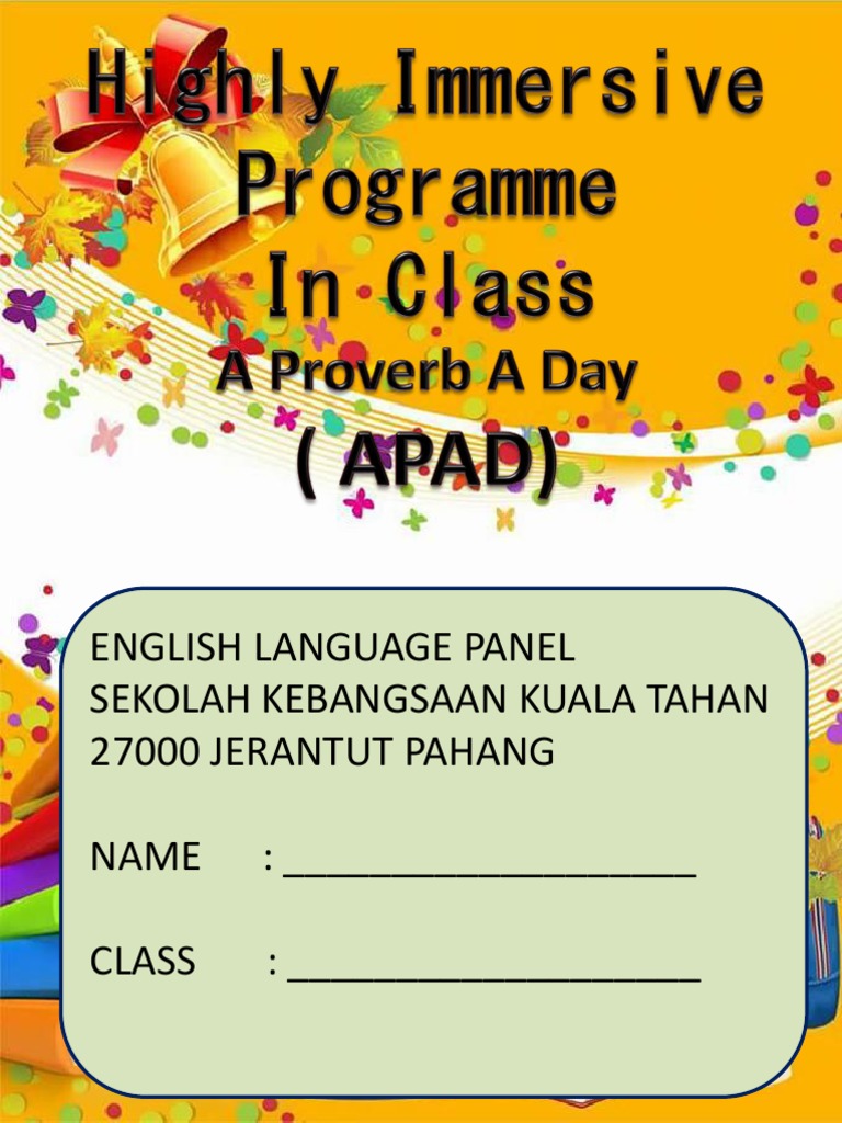 English Language Panel Sekolah Kebangsaan Kuala Tahan 27000 Jerantut ...
