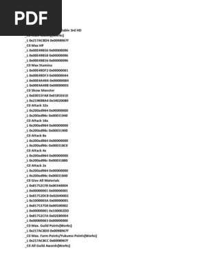 Mh3 Psp Cheat Pdf Action Video Games Works
