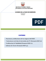 Modificaciones en La Fase de Inversión: Ministerio de Economía Y Finanzas Dirección General de Política de Inversiones